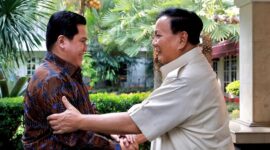 Menteri Pertahanan Prabowo Subianto bersama menteri BUMN Erick Thohir. (Dok. Kemhan.go.id)
