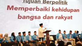 Capres nomor urut 2, Prabowo Subianto menghadiri acara 'Deklarasi Kaukus Generasi Muda Islam' di Balai Kartini, Jakarta. (Dok. Tim Media Prabowo-Gibran)
